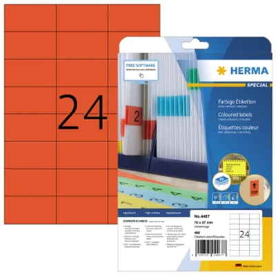 HERMA Etikett SPECIAL 4467 70x37mm rot 480 St./Pack. HERMA Etikett SPECIAL 4467 70x37mm rot 480 St./Pack.