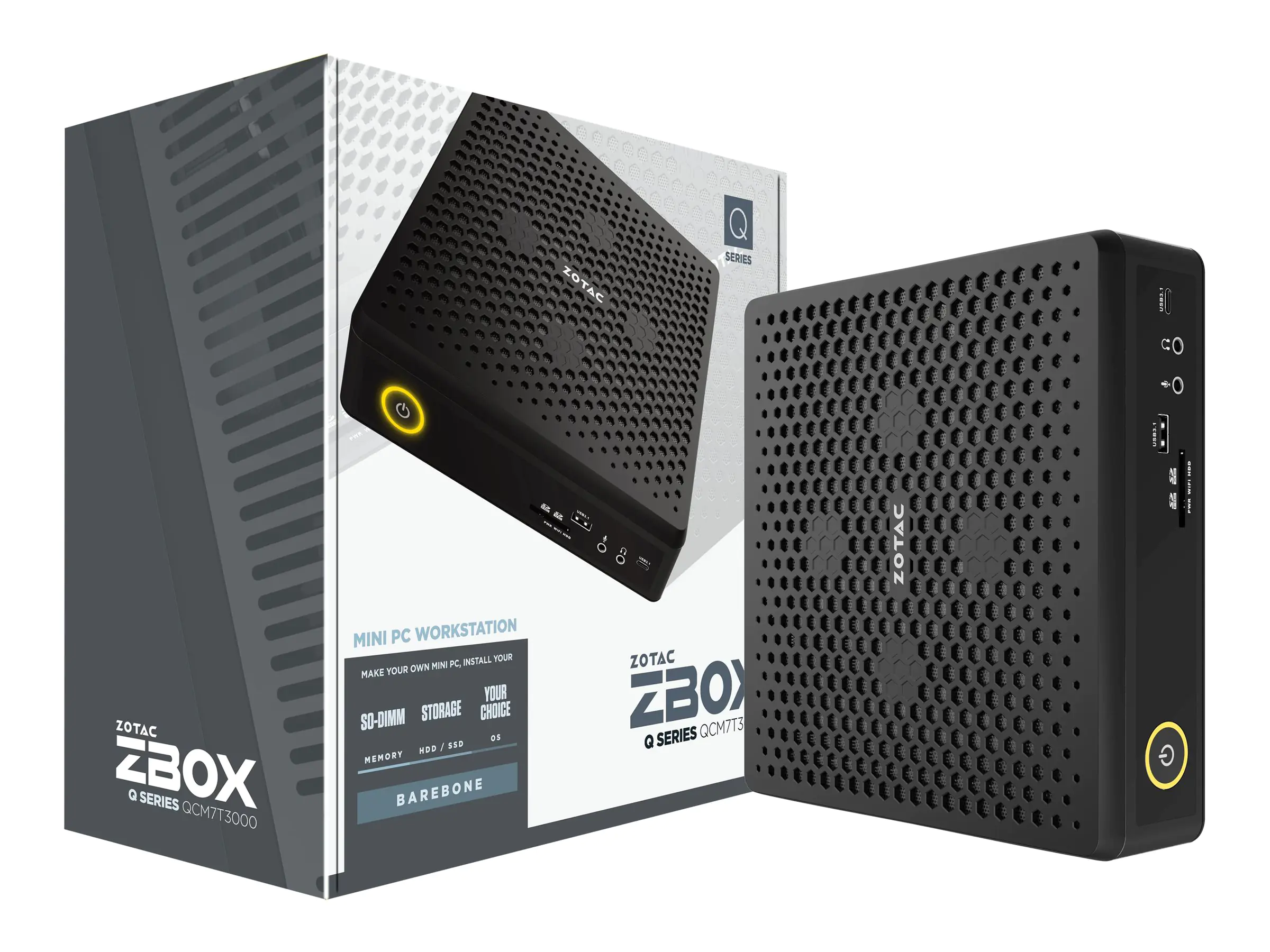 ZOTAC ZBOX Q Series QCM7T3000 - Barebone - Mini-PC ZBOX-QCM7T3000-BE