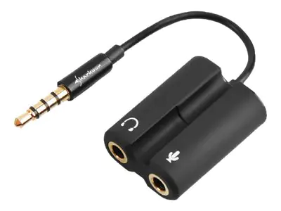 Sharkoon - Audio-Adapter - 4-poliger Mini-Stecker männlich zu mini-phone stereo 3.5 mm weiblich