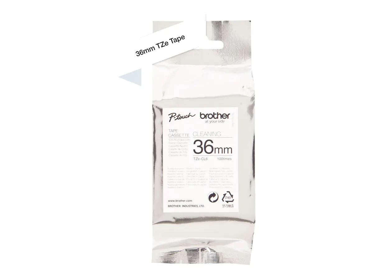 Brother TZe-CL6 - Rolle (3,56 cm x 8 m) 1 Kassette(n) Reinigungsband - für P-Touch PT-3600, 9200, 9500, 9600, 9700, 9800, D800, P900, P950; P-Touch Cube Pro PT-P910 Brother TZe-CL6 - Rolle (3,56 cm x 8 m) 1 Kassette(n) Reinigungsband - für P-Touch PT-3600, 9200, 9500, 9600, 9700, 9800, D800, P900, P950; P-Touch Cube Pro PT-P910