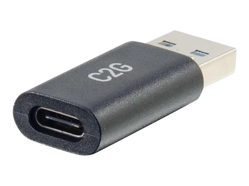 C2G USB C to USB Adapter - SuperSpeed USB Adapter - 5Gbps - F/M - USB-Adapter - 24 pin USB-C (W) umkehrbar zu USB Typ A (M) - USB 3.0 - geformt - Schwarz C2G USB C to USB Adapter - SuperSpeed USB Adapter - 5Gbps - F/M - USB-Adapter - 24 pin USB-C (W) umkehrbar zu USB Typ A (M) - USB 3.0 - geformt - Schwarz