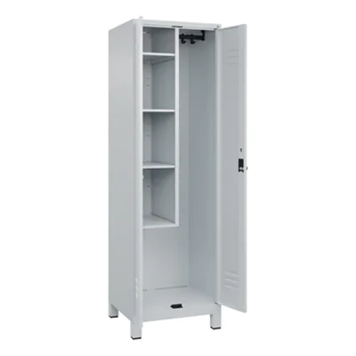 C+P Putzmittelschrank Classic PLUS 600 x 1.950 x 500 mm (B x H x T) Stahl lichtgrau
