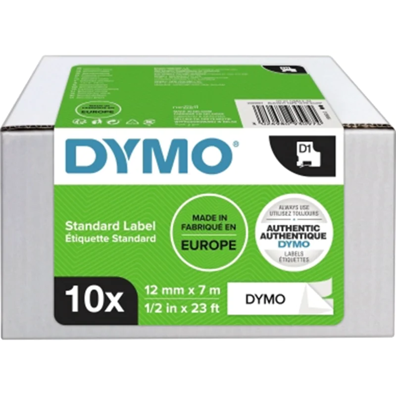DYMO Schriftbandkassette D1 2093097 12mmx7m sw auf ws 10St.