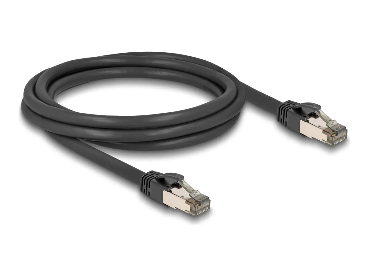 Delock - Netzwerkkabel - RJ-45 (M) zu RJ-45 (M) - 2 m - 7.3 mm - U/FTP - CAT 6a - ohne Haken - Schwarz