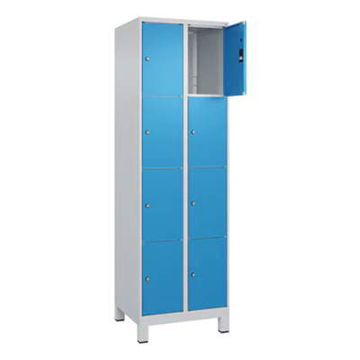 C+P Schließfachsystem Classic PLUS 8 Fächer Stahl Farbe der Front: lichtblau