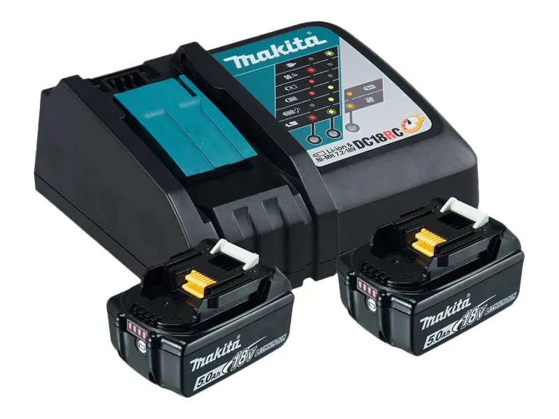 Makita DC18RC - Batterieladegerät + Batterie 2 x - Li-Ion - 5 Ah - 90 Wh - 1 x Batterien laden Makita DC18RC - Batterieladegerät + Batterie 2 x - Li-Ion - 5 Ah - 90 Wh - 1 x Batterien laden