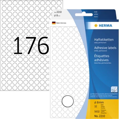 HERMA Markierungspunkt 2210 8mm Papier weiß 5.632 St./Pack. HERMA Markierungspunkt 2210 8mm Papier weiß 5.632 St./Pack.