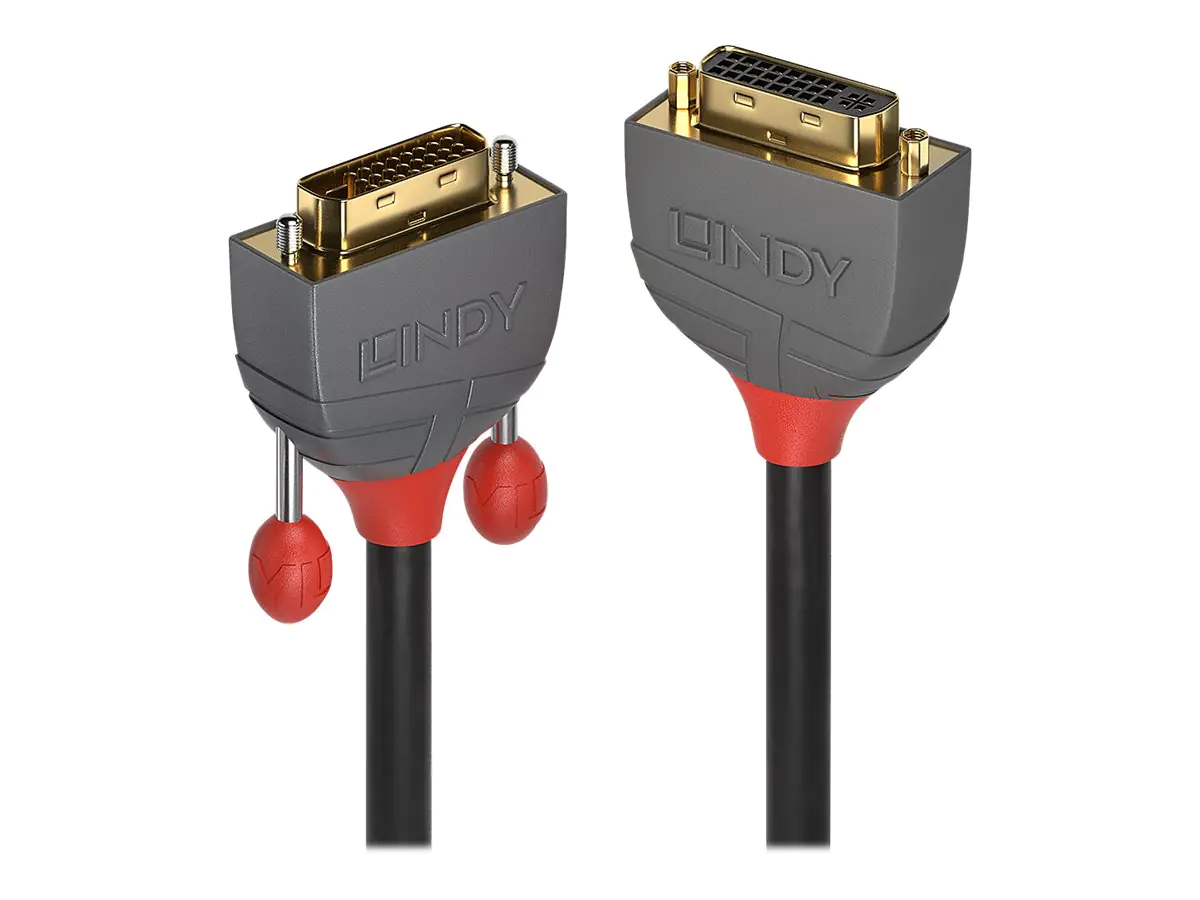 Lindy Anthra Line - DVI-Verlängerungskabel - Dual Link - DVI-D (M) bis DVI-D (W) - 5 m - Daumenschrauben - Schwarz