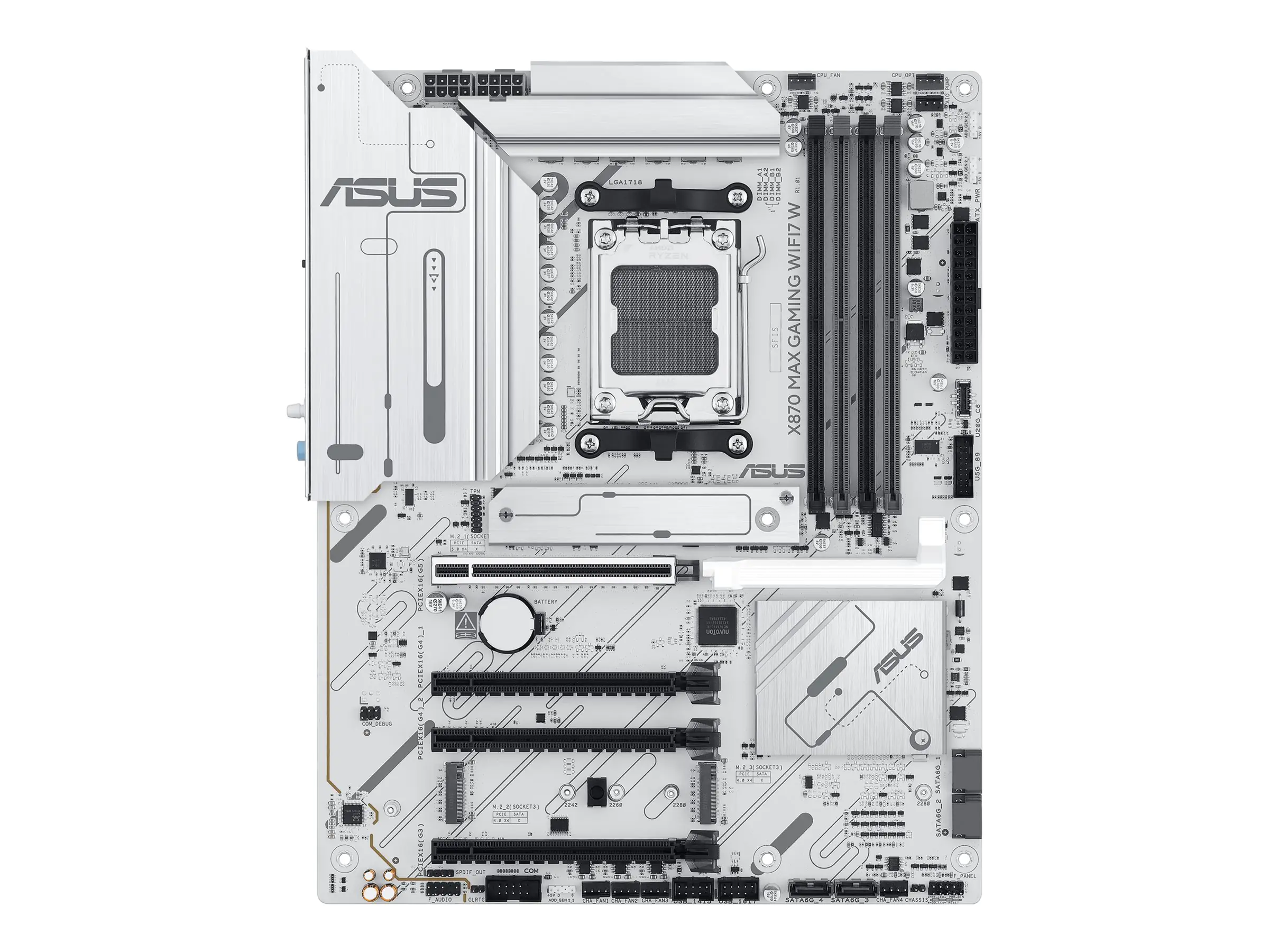 ASUS MB ASUS AMD AM5 X870 MAX GAMING WIFI7 White - Mainboard - AMD Sockel AM5 (Ryzen Zen4)