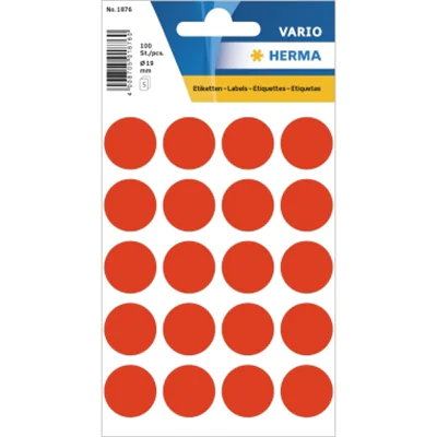 HERMA Markierungspunkt 1876 19mm leuchtrot 100 St./Pack. HERMA Markierungspunkt 1876 19mm leuchtrot 100 St./Pack.