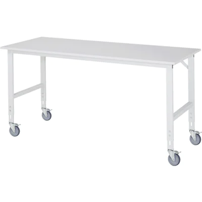 RAU Arbeitstisch Tom 2.000 x 910-1.230 x 800 mm (B x H x T) lichtgrau