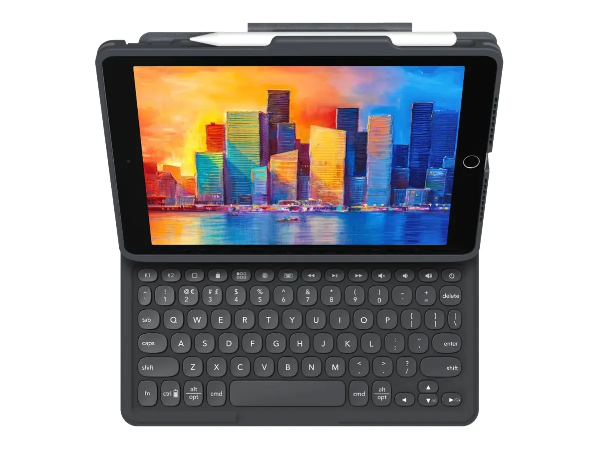 ZAGG Pro Keys - Tastatur und Foliohülle - hintergrundbeleuchtet - Bluetooth - QWERTZ - Deutsch - Schwarz/Grau Tastatur, Schwarz/Grau Gehäuse - für Apple 10.9-inch iPad Air (4. Generation, 5. Generation) 103407274