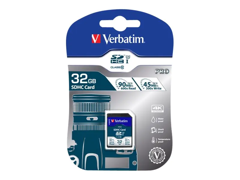 Verbatim PRO - Flash-Speicherkarte - 64 GB - UHS Class 3 / Class10 - 300x/600x - SDXC UHS-I