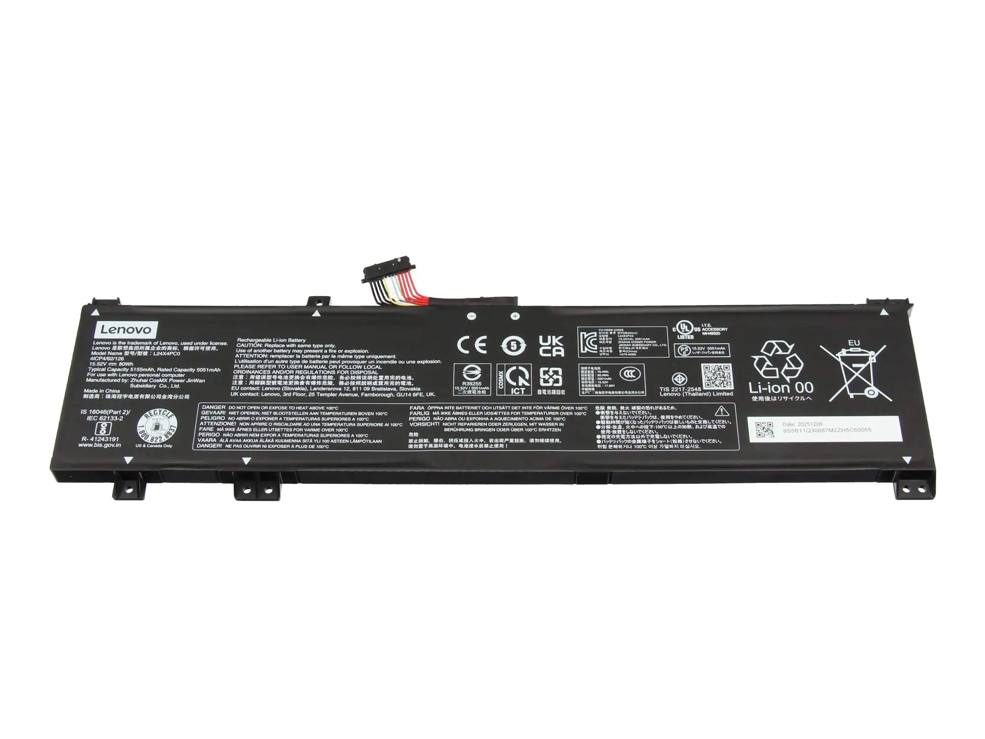 Lenovo 5B11Q30687 Akku 80Wh Original - Akku - 5.155 mAh