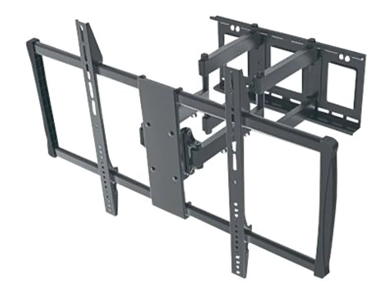Manhattan TV & Monitor Mount, Wall, Full Motion, 1 screen, Screen Sizes: 60-100", Black, VESA 200x200 to 900x600mm, Max 80kg, LFD, Tilt & Swivel with 3 Pivots, Lifetime Warranty - Klammer - für LCD TV - stabiler Stahl - Schwarz - Bildschirmgröße: 152