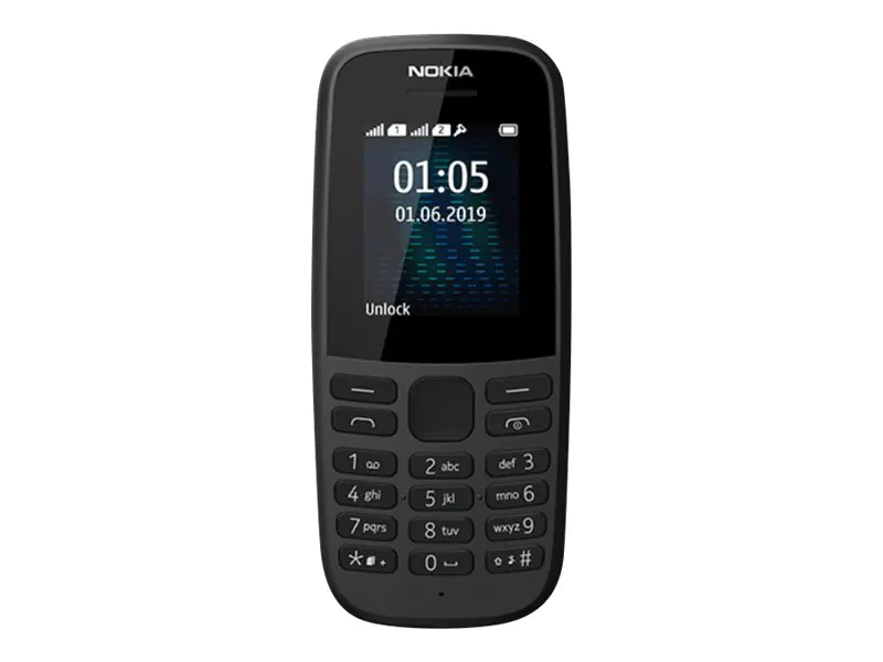 Nokia 105 - Feature Phone - Dual-SIM - RAM 4 MB / Internal Memory 4 MB - Schwarz