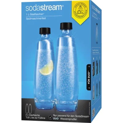 SODASTREAM Sprudlerflasche SODASTREAM Wassersprudler DUO Titan 1016812491 1 l, Fülllinie 0,84l spülmaschinengeeignet Glas 2 St./Pack. SODASTREAM Sprudlerflasche SODASTREAM Wassersprudler DUO Titan 1016812491 1 l, Fülllinie 0,84l spülmaschinengeeignet Glas 2 St./Pack.
