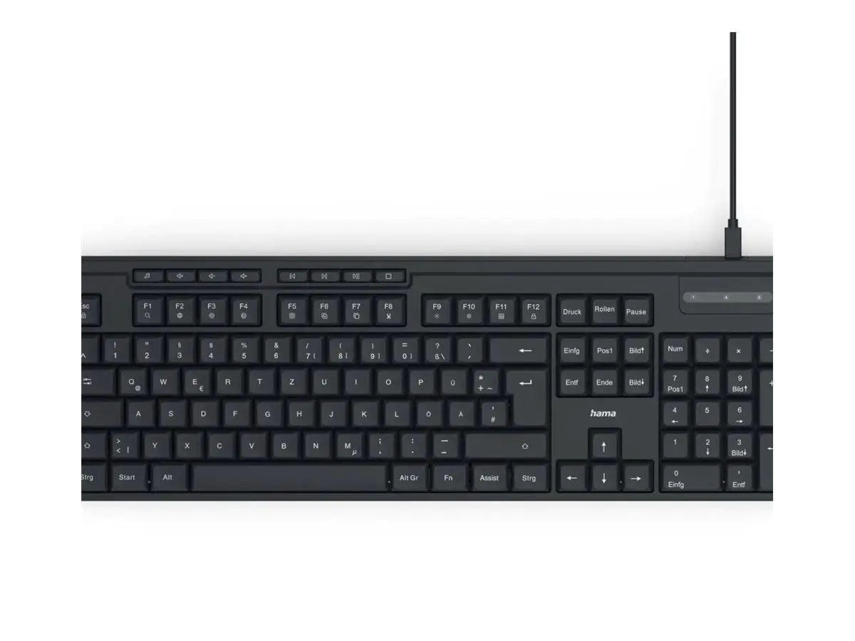 Hama CK-200 - Tastatur - 8 media keys - 100% 00173052