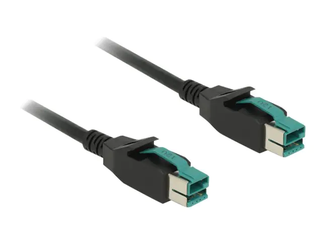 Delock - Powered USB-Kabel - USB PlusPower (12 V) (M) zu USB PlusPower (12 V) (M) - 12 V - 2 m - Schwarz