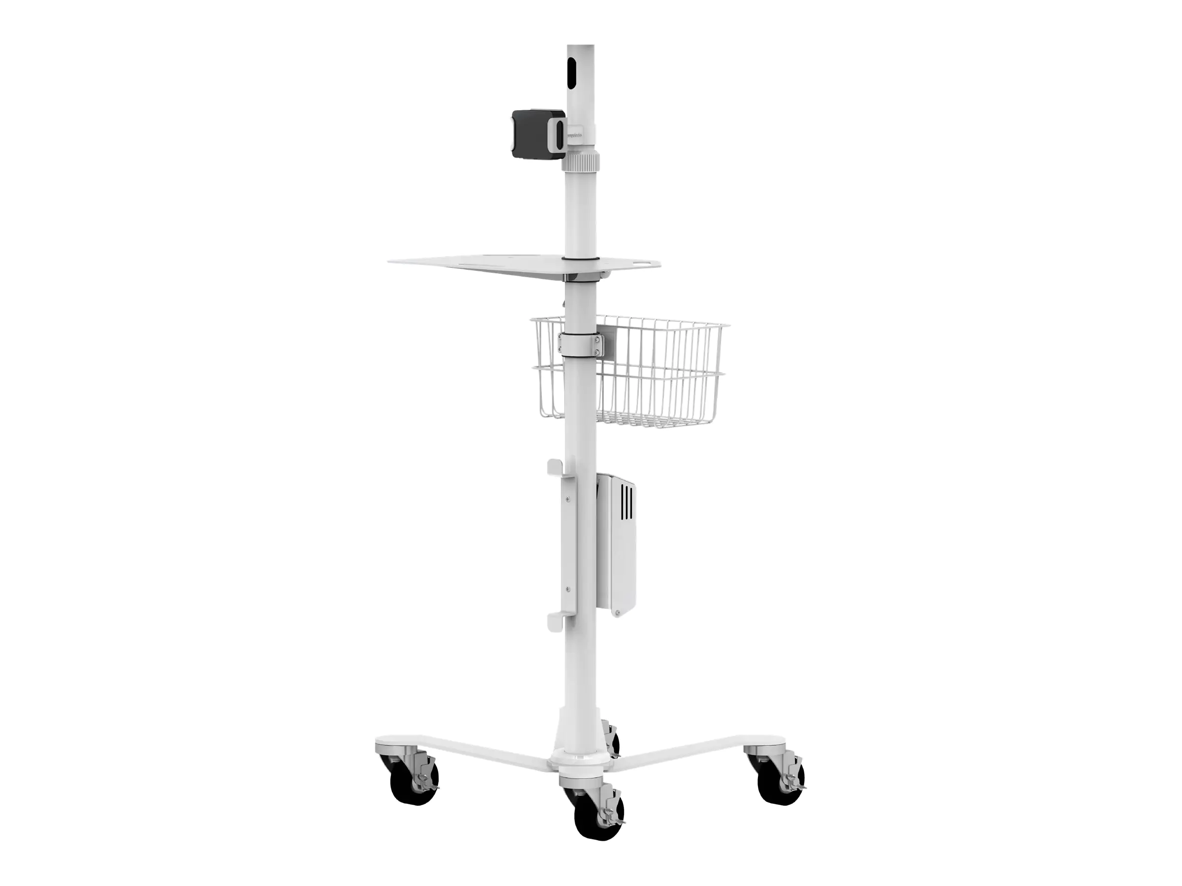 Compulocks iPad Mini 8.3" Space Enclosure Medical Rolling Cart Extended - Wagen - für Tablett - verriegelbar - medizinisch - weiß - Bildschirmgröße: 21.1 cm (8.3") - Montageschnittstelle: VESA - für Apple iPad mini (6. Generation)