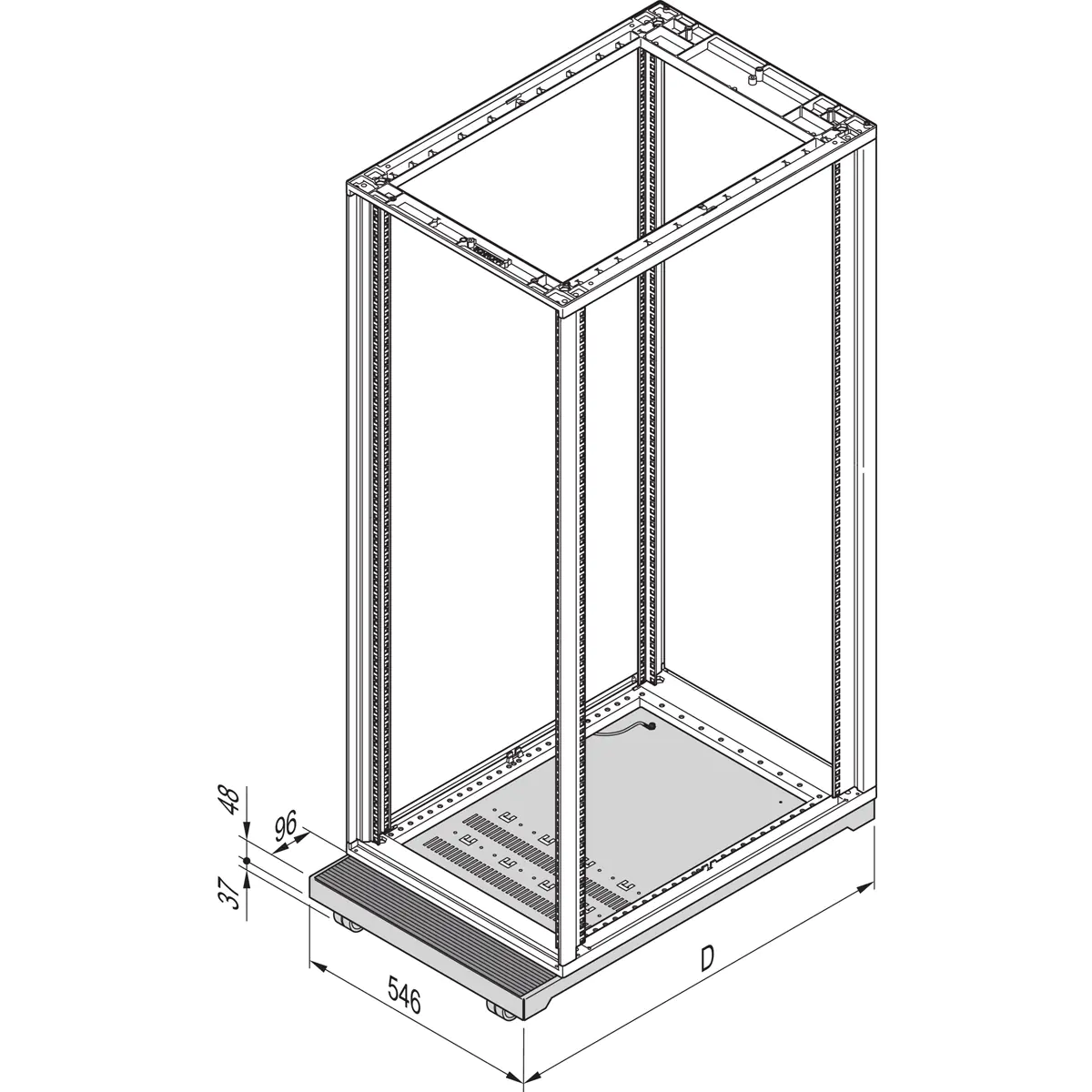 Schroff PLINTH MOBILE 500D RAL7021 Schroff PLINTH MOBILE 500D RAL7021