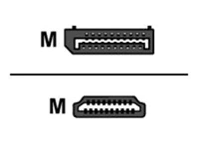 Helos Premium - Adapterkabel - DisplayPort männlich zu HDMI männlich - 1 m - Schwarz - 4K Unterstützung Helos Premium - Adapterkabel - DisplayPort männlich zu HDMI männlich - 1 m - Schwarz - 4K Unterstützung