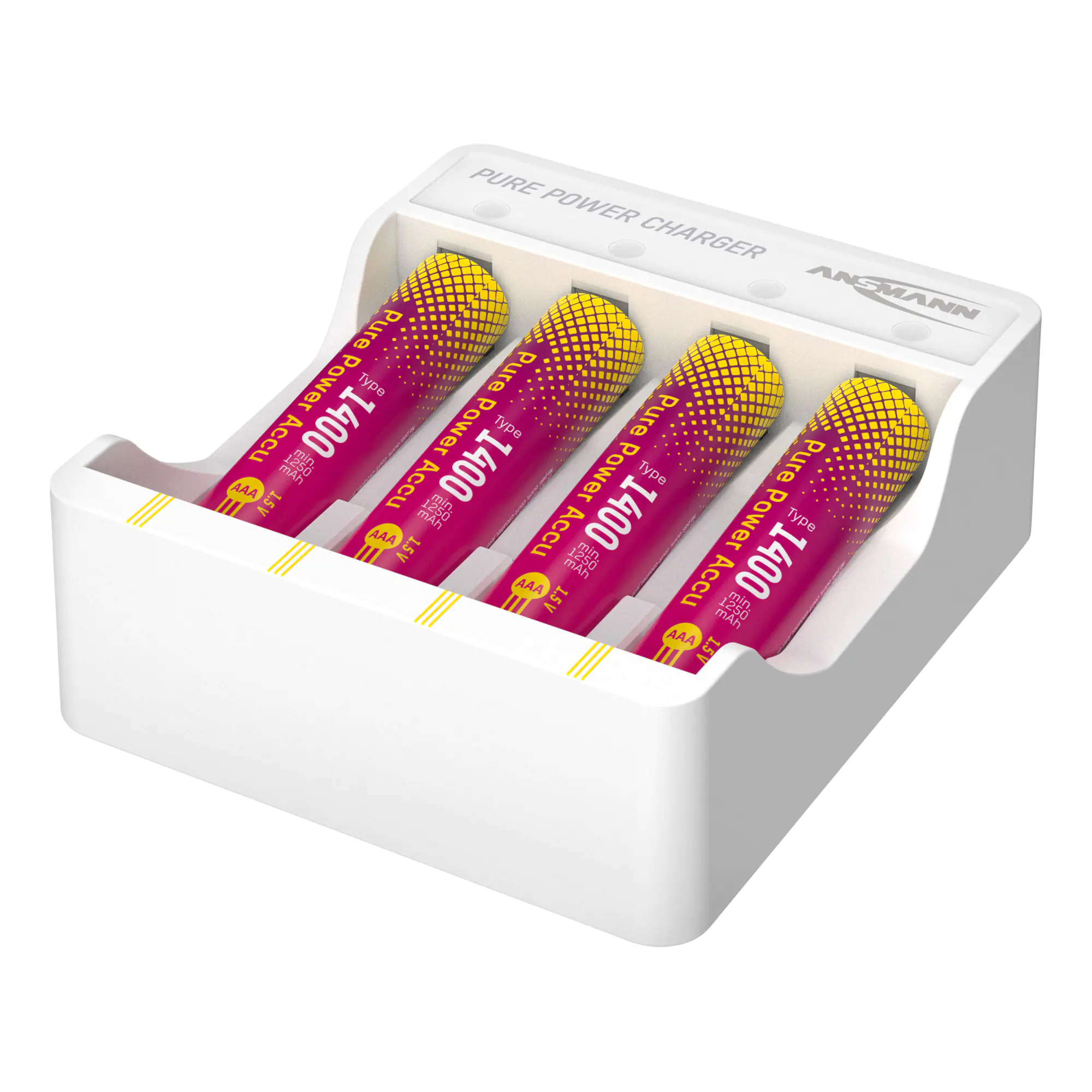 Ansmann Ladegerät PurePower Set AAA inkl. 4x 1500mAh Akku 1001-0182 - Ladegerät - Lithium
