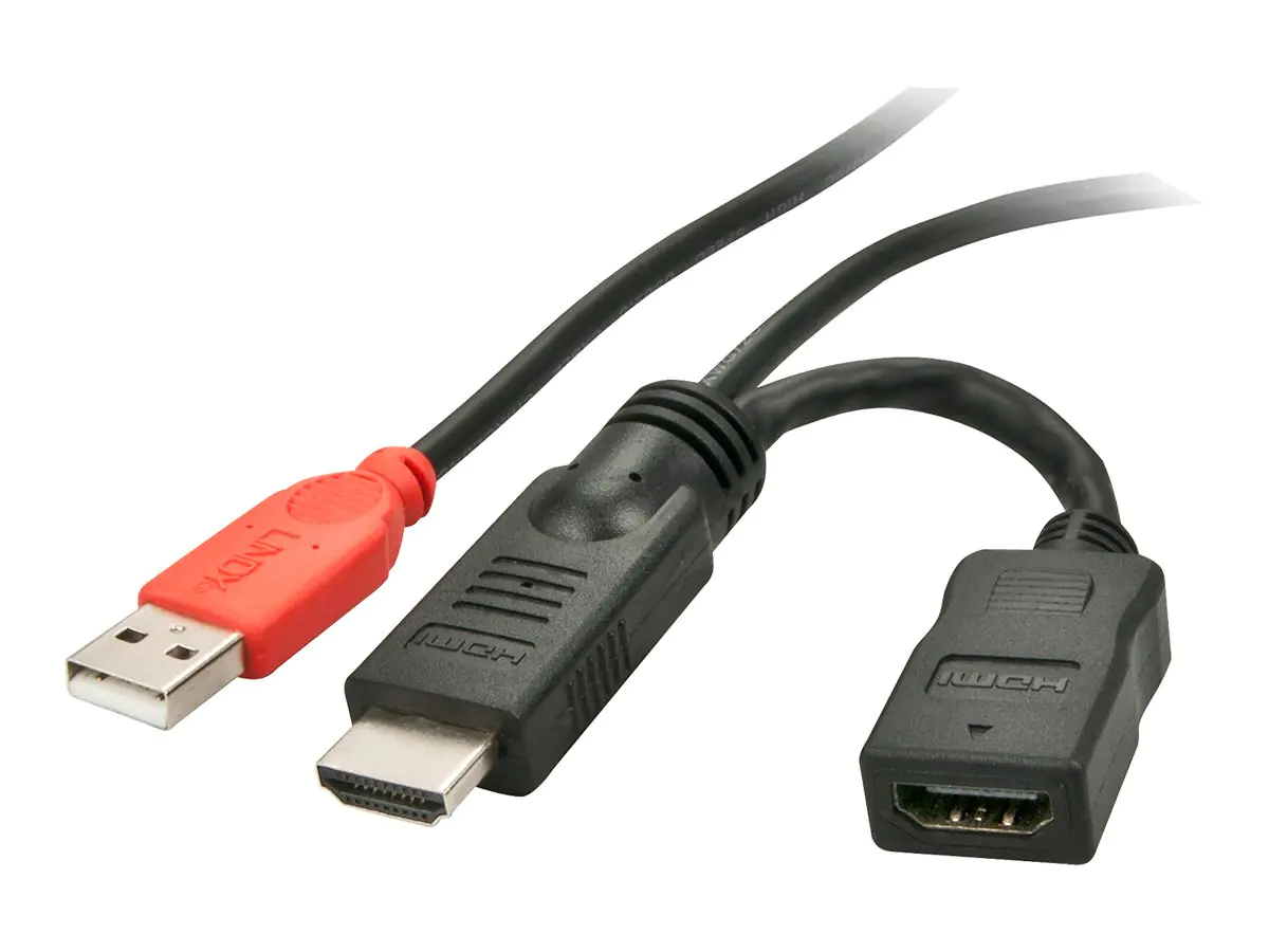 Lindy Stromeinspeisungsadaper - Strom- / Audio- / Videokabel - HDMI, USB (nur Strom) männlich zu HDMI weiblich