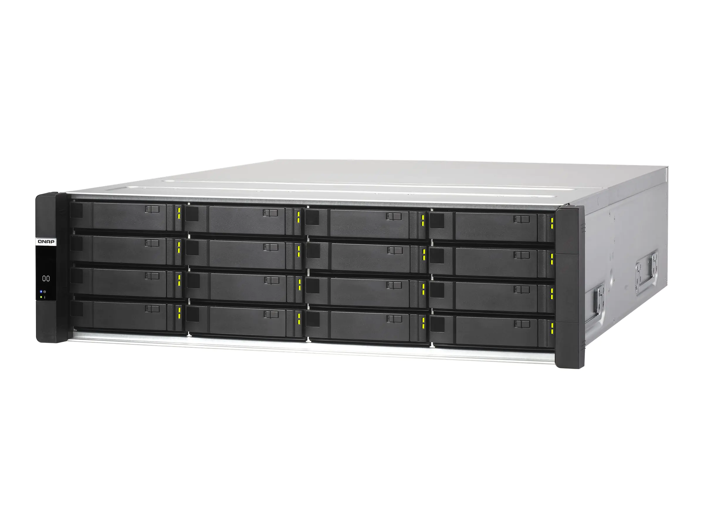 QNAP ES1686DC - NAS-Server - 16 Schächte - Rack - einbaufähig - SAS 12Gb/s - RAID RAID 0, 1, 5, 6, 10, JBOD, 5 Hot Spare, 6 Hot Spare, 10-Hot-Spare, 1 Hot-Spare - RAM 128 GB - Gigabit Ethernet / 10 Gigabit Ethernet - iSCSI Support - 3U