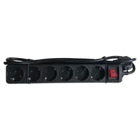 M-CAB SOCKET STRIP 6S PVC 1.5M BK ECO