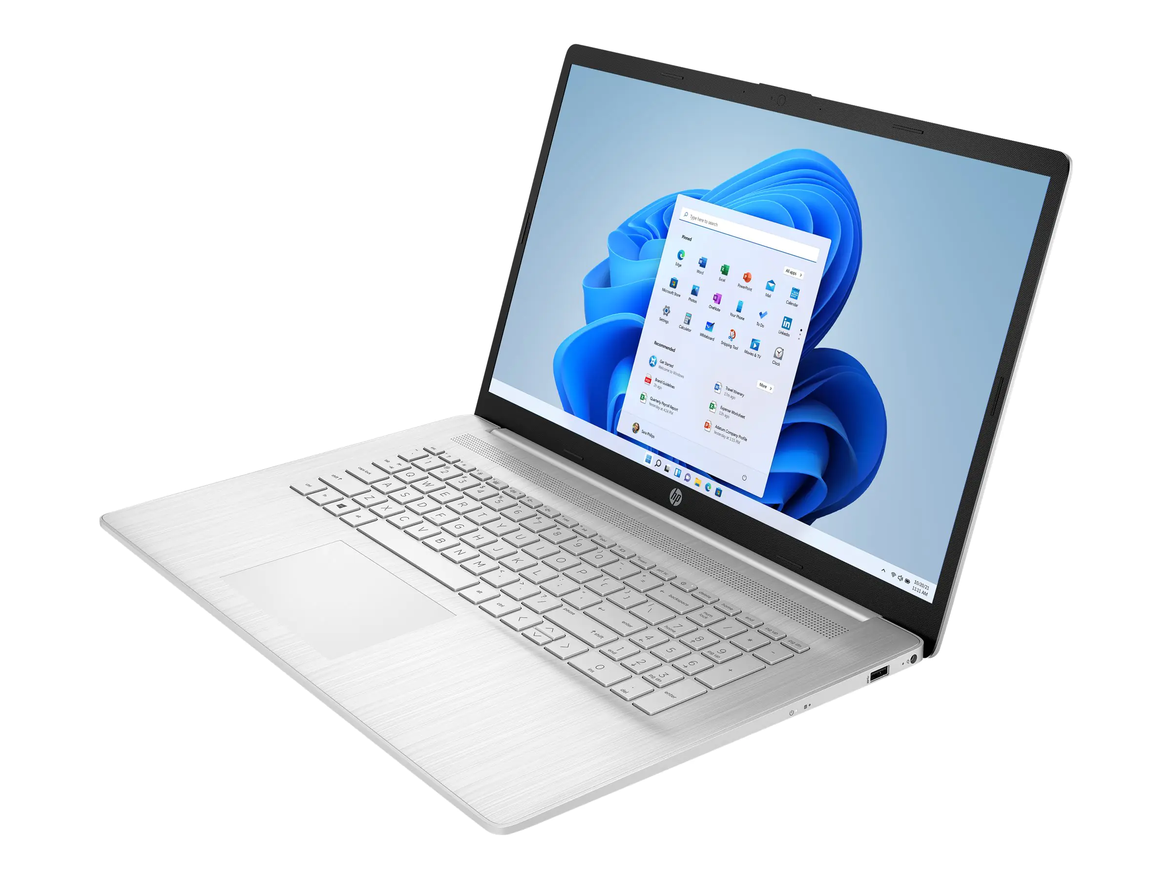 HP Laptop 17-cp3075ng - AMD Ryzen 7 7730U / 2 GHz - Win 11 Home - Radeon Graphics - 16 GB RAM - 512 GB SSD NVMe - 43.9 cm (17.3") IPS 1920 x 1080 (Full HD) - Wi-Fi 6, Bluetooth 5.3 WLAN-Karte - Natural Silver - kbd: Deutsch