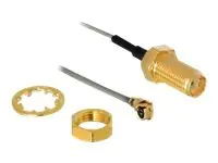Delock HF Antenna Connection for Installation - Antennenkabel - I-PEX (M) zu SMA (W) - 20 cm - Grau