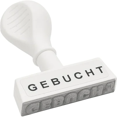 WEDO Textstempel GEBUCHT 19312 45mm Kunststoff weiß WEDO Textstempel GEBUCHT 19312 45mm Kunststoff weiß