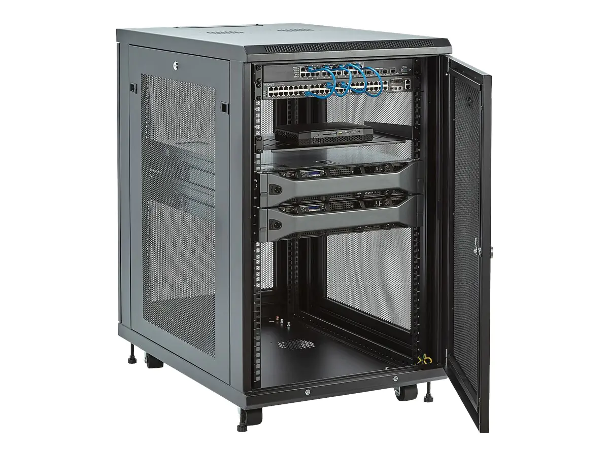 StarTech RK1833BKM Serverschrank (18HE, 78cm tiefes Gehäuse, Netzwerk Server Schrank, Datenschrank) - Schrank Netzwerkschrank - 18U - 78.7 cm (31")