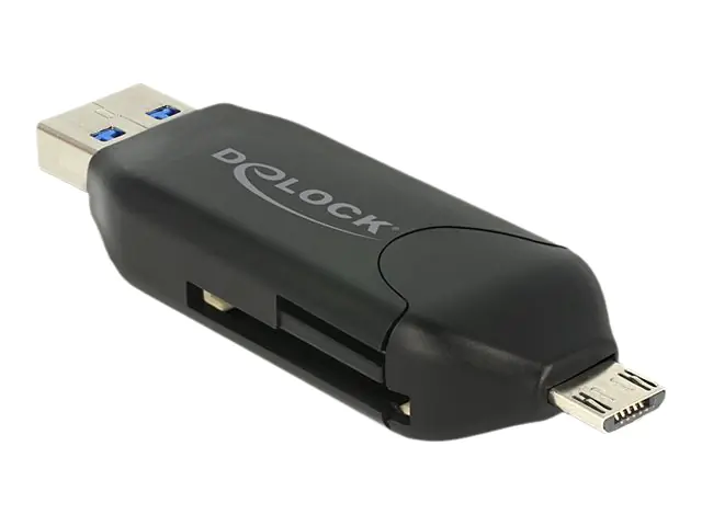 Delock Micro USB OTG Card Reader + USB 3.0 A male - Kartenleser (MS, MMC, SD, microSD, SDHC, SDXC) 91734