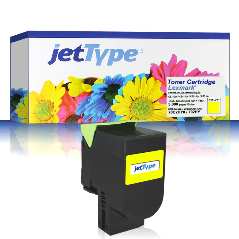 jetType Toner kompatibel zu Lexmark 70C2HY0 702HY gelb 3.000 Seiten 1 Stück jetType Toner kompatibel zu Lexmark 70C2HY0 702HY gelb 3.000 Seiten 1 Stück