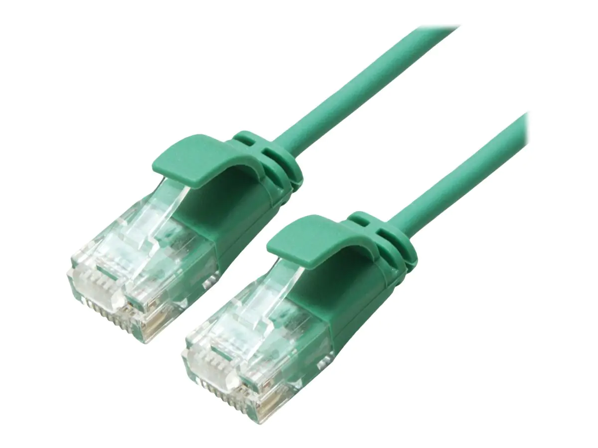 Roline Green - Patch-Kabel - RJ-45 (M) zu RJ-45 (M) - 1 m - 3.4 mm - UTP - CAT 6a - halogenfrei, geformt, ohne Haken, verseilt - grün, pantone 3278C