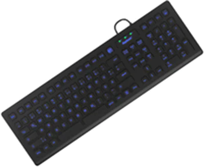 KeySonic KSK-8031INEL-B (DE) Hygienetastatur, Industrietastatur, USB, Beleuchtung, schwarz, Volle Größe (100%), Kabelgebunden, USB, QWERTZ, Schwarz 60529