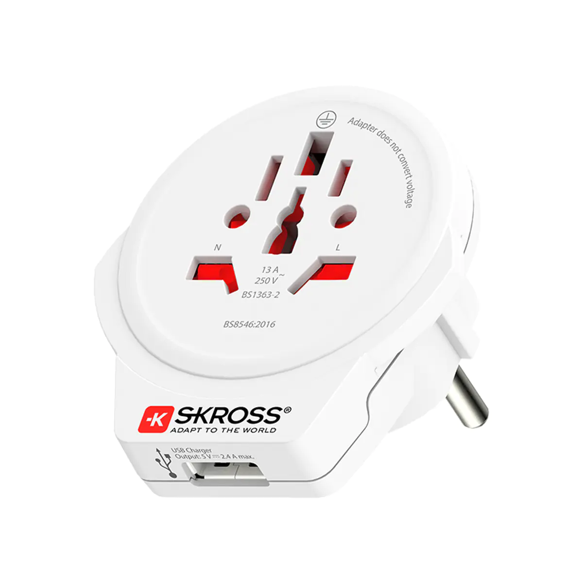 SKROSS Reisestecker World to Europe USB Weiß