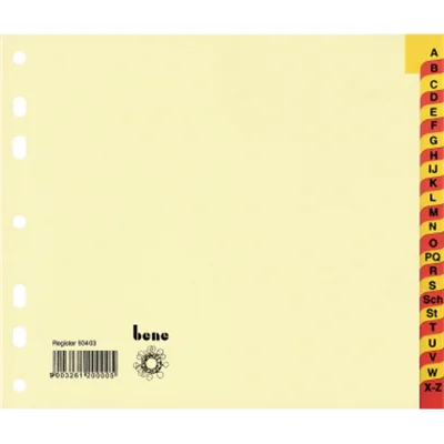 Bene Register 93403 A-Z DIN A4 halbe Höhe 24teilig ch Taben rt/ge Bene Register 93403 A-Z DIN A4 halbe Höhe 24teilig ch Taben rt/ge