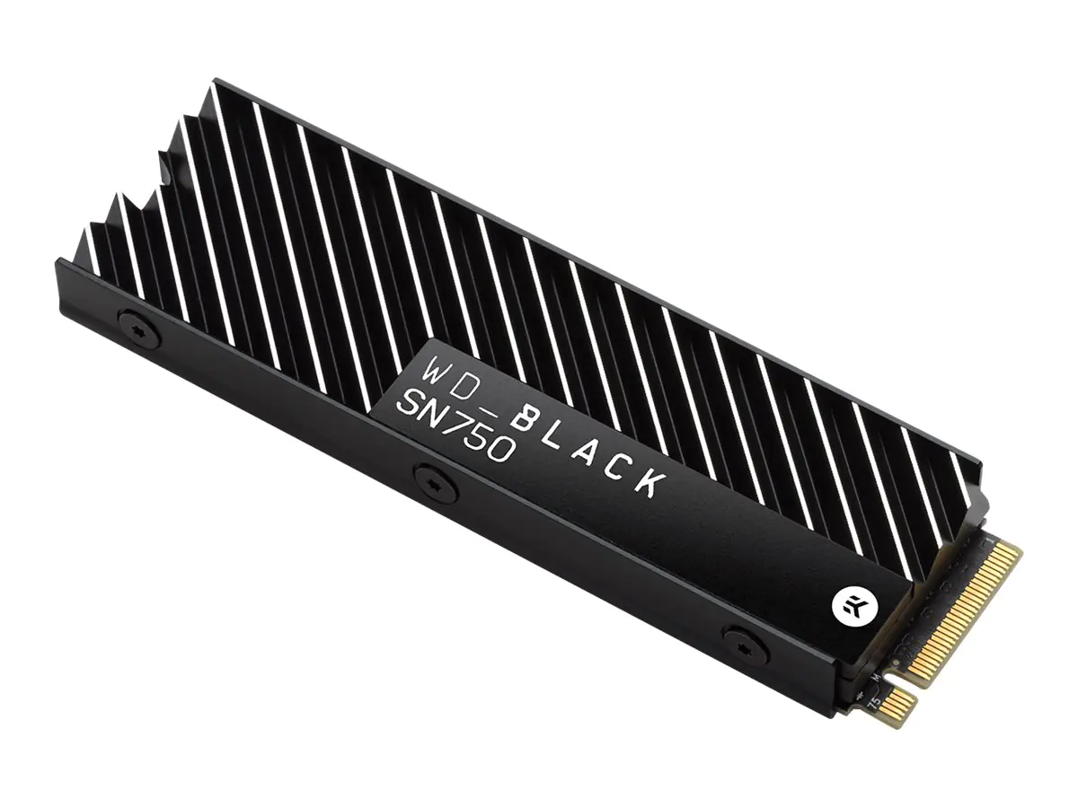 WD Black SN750 NVMe SSD WDS100T3XHC - SSD - 1 TB - intern - M.2 2280 - PCIe 3.0 x4 (NVMe) - integrierter Kühlkörper
