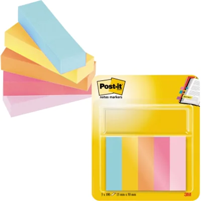 3M 7100259442, Rechteck, Blau, Orange, Pink, Gelb, Papier, 50 mm, 15 mm, 50 Blätter 670-5-BEA