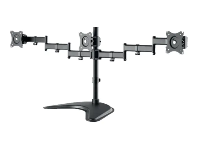 HAGOR HA FS - Befestigungskit (Halterung für Schreibtisch) - zwei Gelenkarme - für 3 LCD-Anzeigen - Schwarz - Bildschirmgröße: 38-68 cm (15"-27")