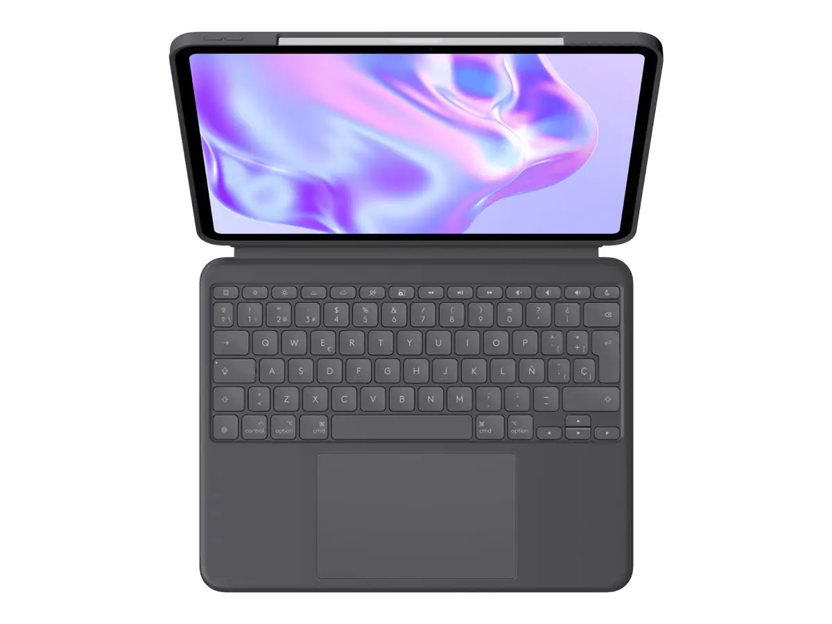 Logitech Combo Touch - Tastatur und Foliohülle - mit Trackpad - hinterleuchtet - Apple Smart connector - QWERTY - Spanisch - Graphite - für Apple 13-inch iPad Pro (M4) 920-012667
