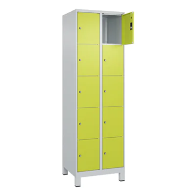 C+P Schließfachsystem Classic PLUS 10 Fächer Stahl Farbe der Front: clowngrün