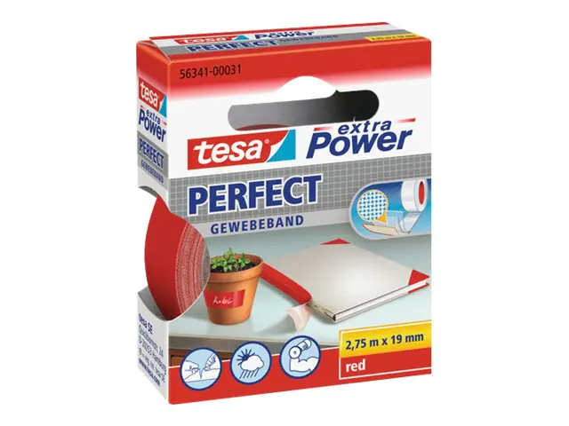 tesa Gewebeband Extra Power Perfect 56341-00031 19mmx2,75m rot