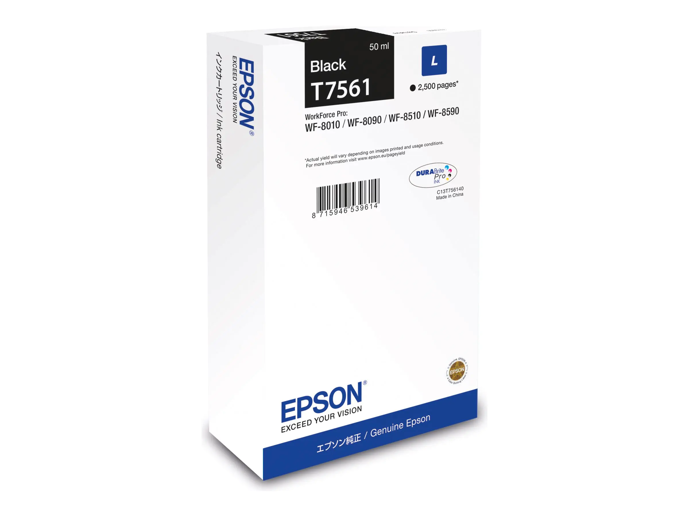 Epson T7561 - 50 ml - L-Größe - Schwarz - original - Tintenpatrone