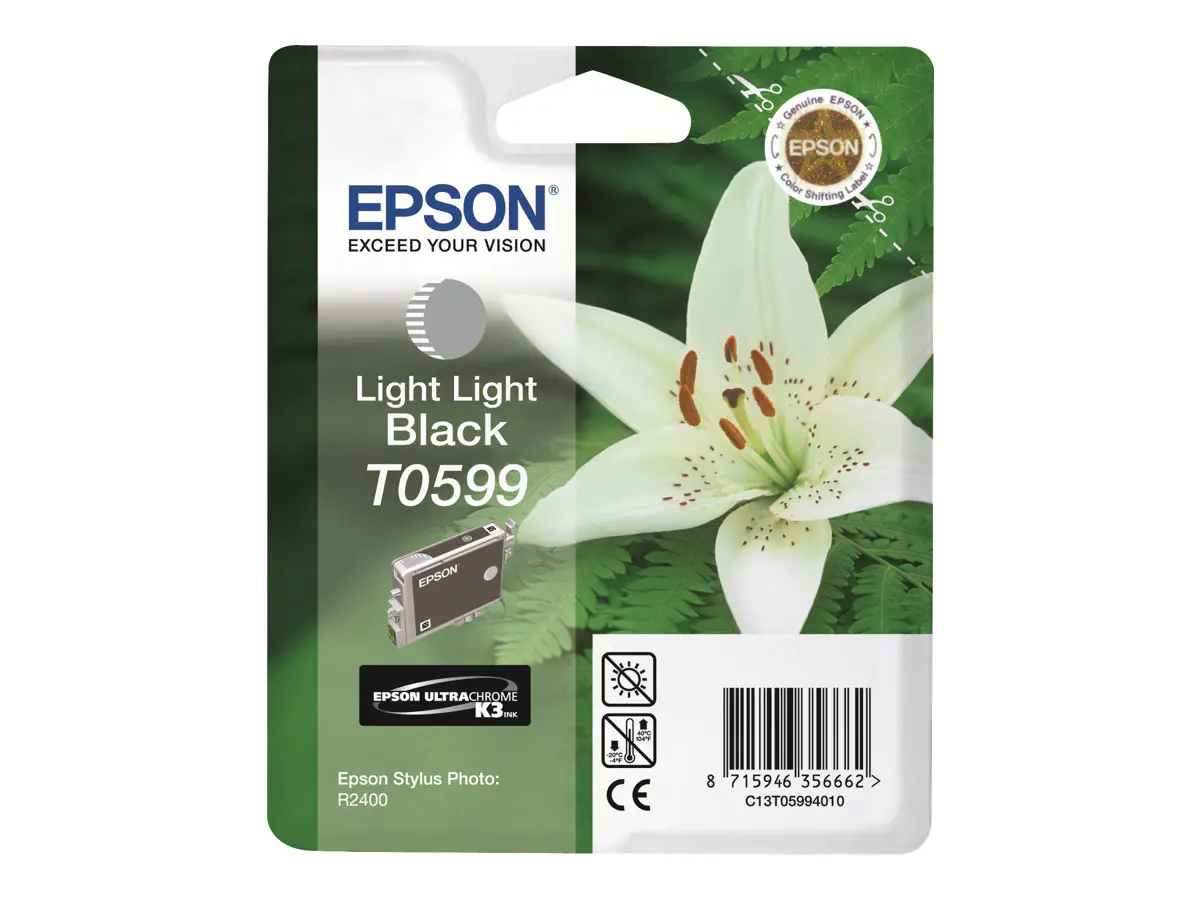Epson T0599 - 13 ml - Light Light Black - original - Blisterverpackung - Tintenpatrone - für Stylus Photo R2400