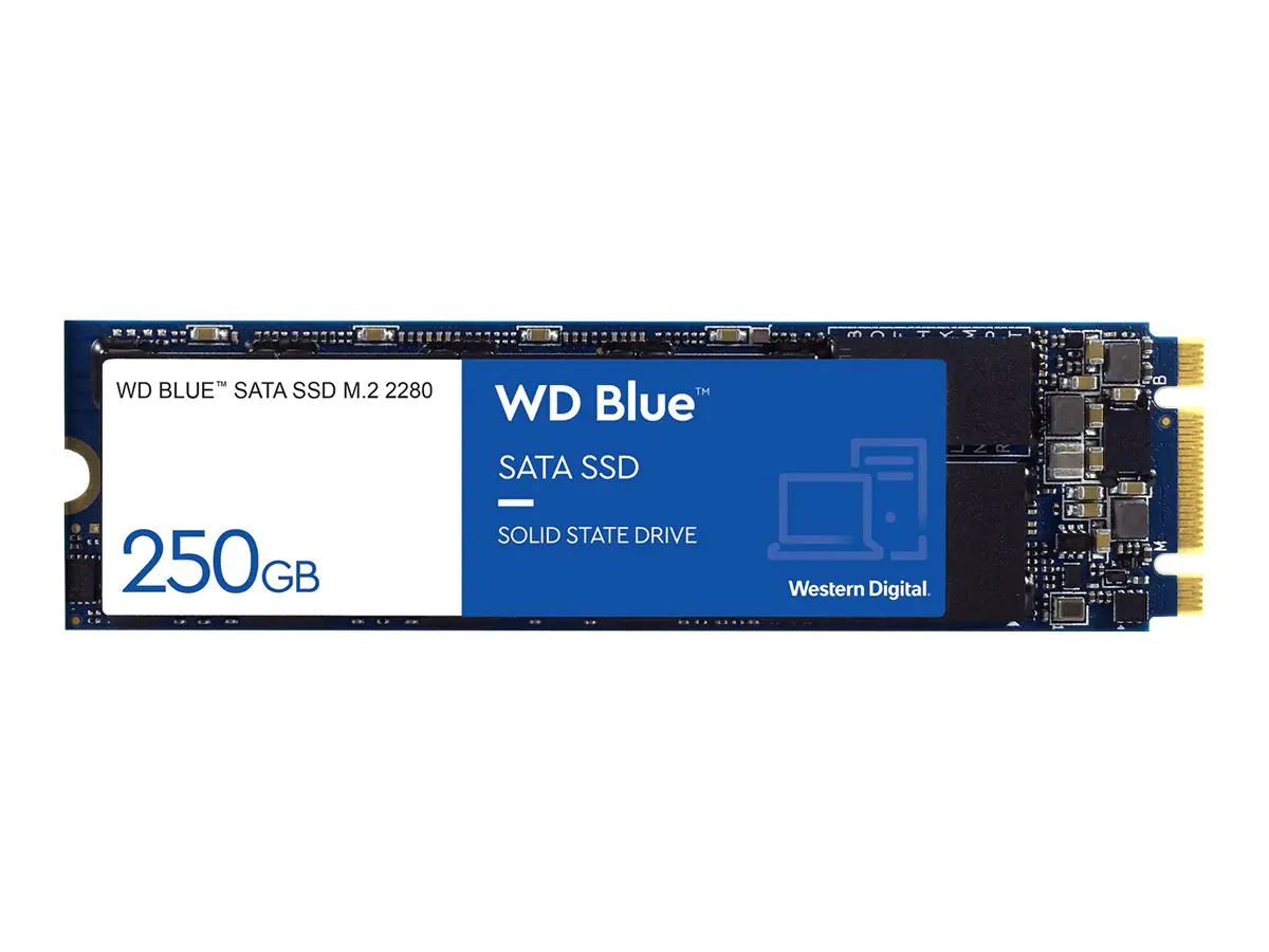 WD Blue 3D NAND SATA SSD WDS250G2B0B - Solid-State-Disk - 250 GB - intern - M.2 2280 - SATA 6Gb/s