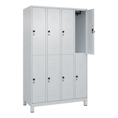 C+P Kleiderspind Classic PLUS 1.200 x 1.950 x 500 mm (B x H x T) 4 Abteile Stahl lichtgrau